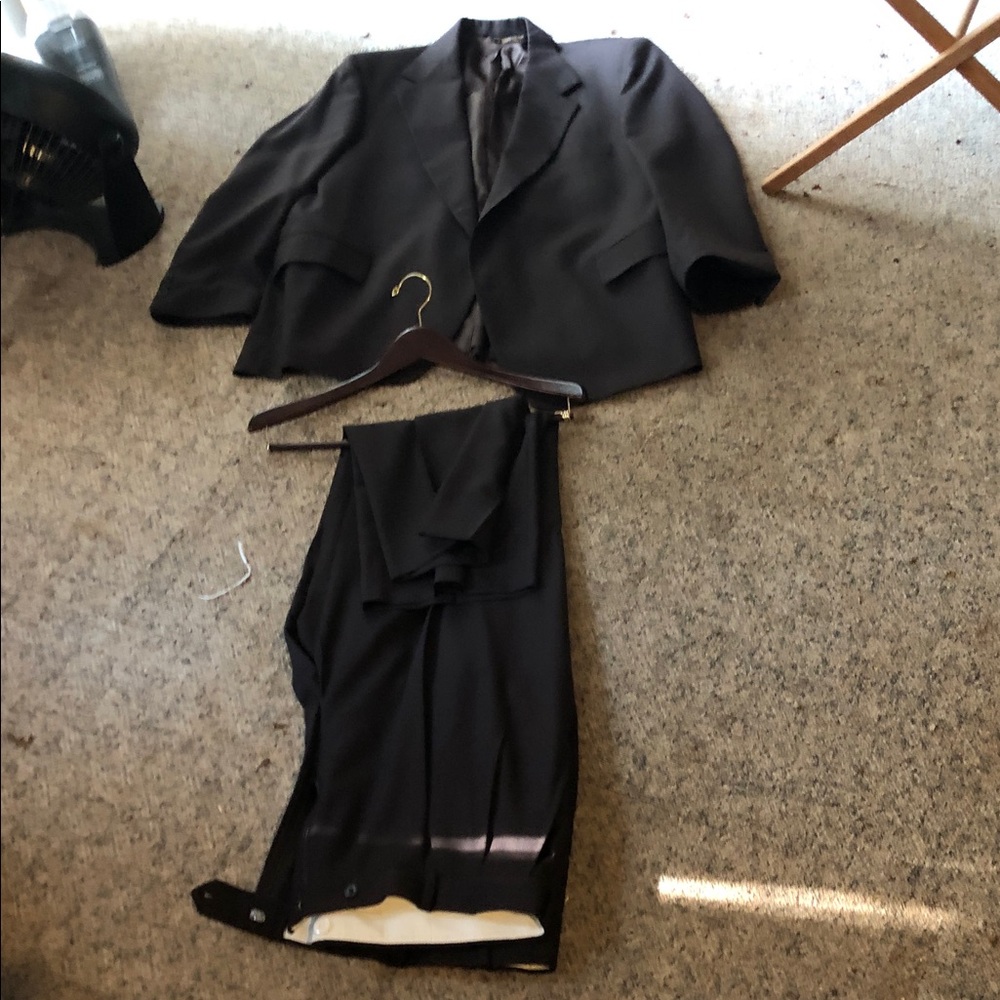 Men's Black Two-Piece Suit Jacket & Trousers